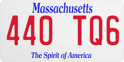 MA license plate 440TQ6