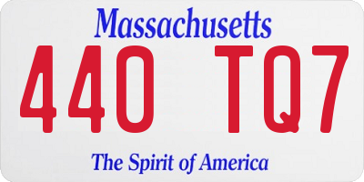 MA license plate 440TQ7
