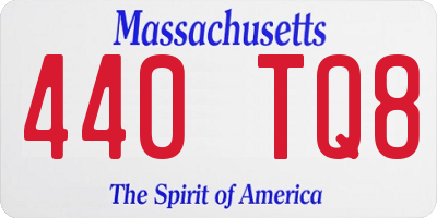 MA license plate 440TQ8