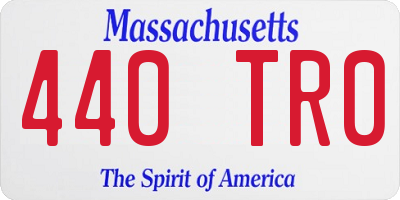 MA license plate 440TR0