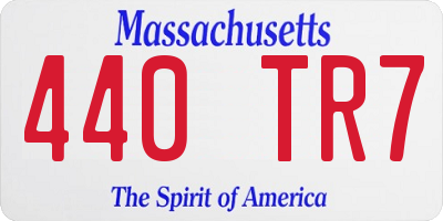 MA license plate 440TR7