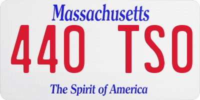 MA license plate 440TS0