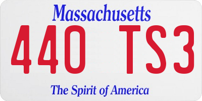MA license plate 440TS3