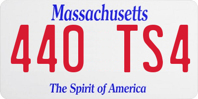 MA license plate 440TS4