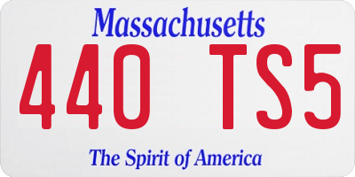 MA license plate 440TS5