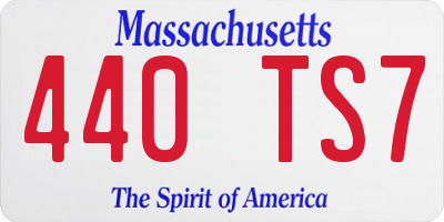MA license plate 440TS7