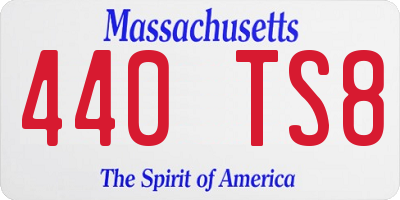 MA license plate 440TS8