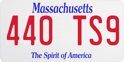 MA license plate 440TS9