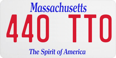 MA license plate 440TT0