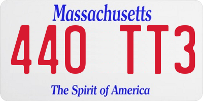 MA license plate 440TT3