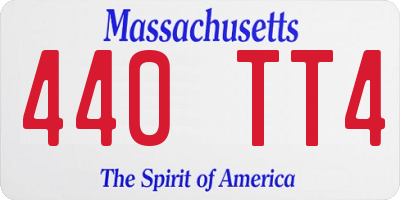 MA license plate 440TT4