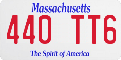 MA license plate 440TT6