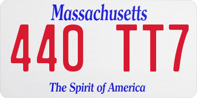 MA license plate 440TT7