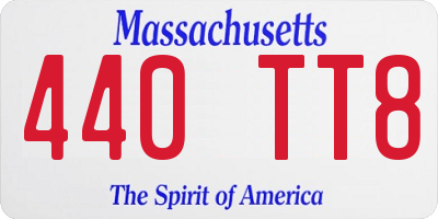 MA license plate 440TT8