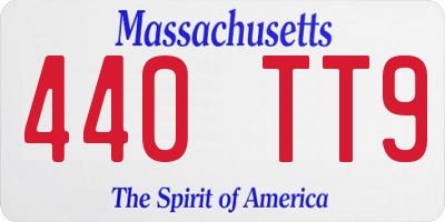 MA license plate 440TT9