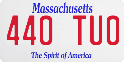 MA license plate 440TU0