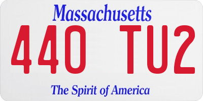 MA license plate 440TU2