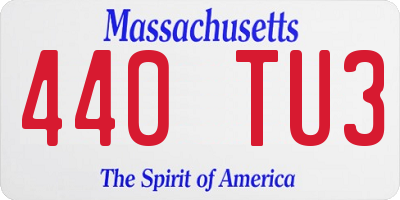 MA license plate 440TU3