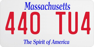 MA license plate 440TU4