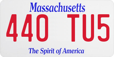 MA license plate 440TU5