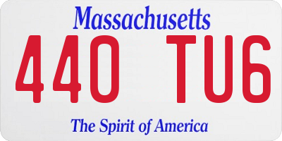 MA license plate 440TU6
