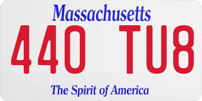 MA license plate 440TU8
