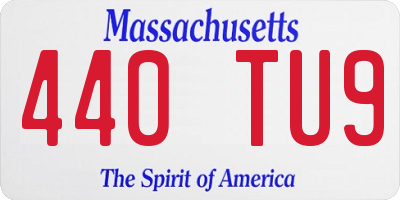 MA license plate 440TU9