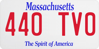 MA license plate 440TV0