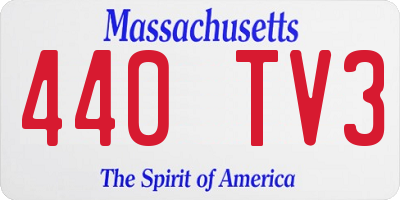 MA license plate 440TV3