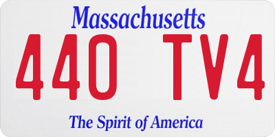 MA license plate 440TV4