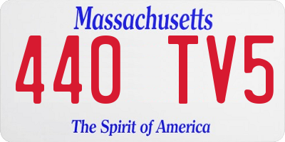 MA license plate 440TV5