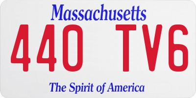MA license plate 440TV6