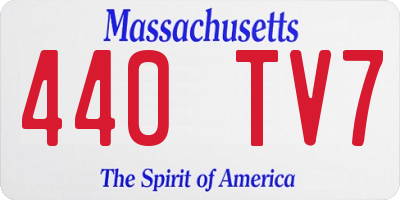 MA license plate 440TV7