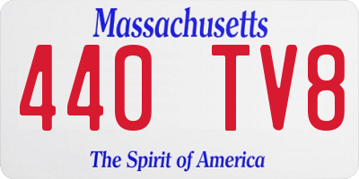 MA license plate 440TV8