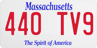 MA license plate 440TV9