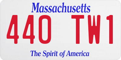 MA license plate 440TW1