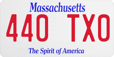 MA license plate 440TX0