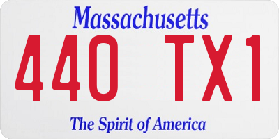 MA license plate 440TX1