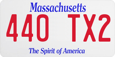 MA license plate 440TX2