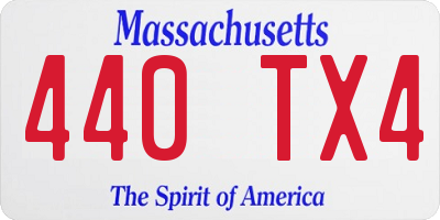 MA license plate 440TX4