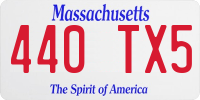 MA license plate 440TX5