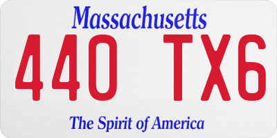 MA license plate 440TX6