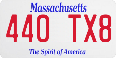MA license plate 440TX8