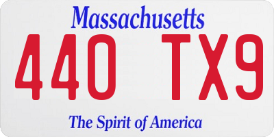 MA license plate 440TX9