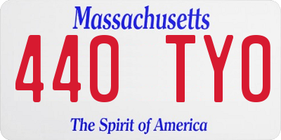 MA license plate 440TY0