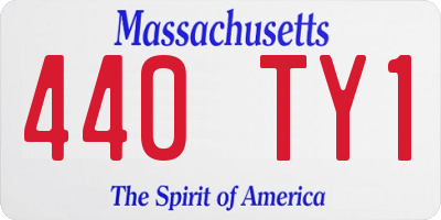 MA license plate 440TY1