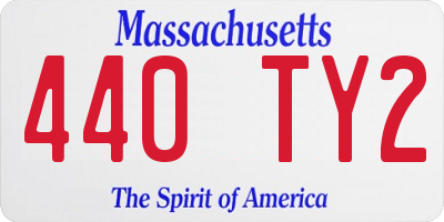 MA license plate 440TY2
