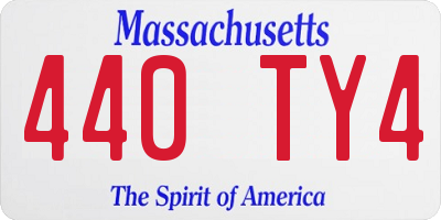 MA license plate 440TY4