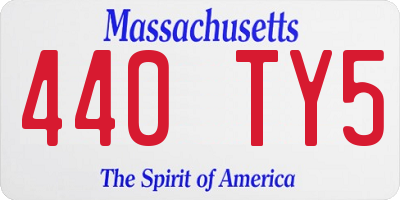 MA license plate 440TY5