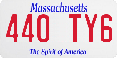 MA license plate 440TY6